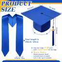 12 Pcs/24 Pcs Child Size Preschool Graduation Cap and Stole Set Unisex Kindergarten Hats Sash Bulk with Metal 2026 Tassel