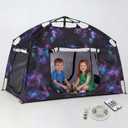 Kids Play Tent-Portable Playhouse Children House -Easy Set up Indoor Outdoor with Carry Bag for Kids-Light Strip Design for Night use -Space for Children and Parents-Birthday (Galaxy), 66.2 Inches X 36.2 Inches X 42.9 Inches