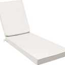 AAAAAcessories Outdoor Chaise Lounge Cushions, Fade-Resistant, Waterproof Patio Furniture Replacement Cushions, 72" x 21" x 3", Creamy White