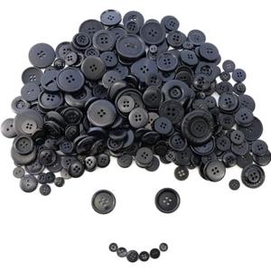 Pack of 3, 600 Pcs Black Round Craft Resin Buttons 4 Holes Craft Sewing Button Assorted Sizes for Sewing DIY Crafts and Repair Cloth Decoration Mixed Resin 3 Sizes Black Sewing Buttons