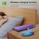 XcaseBar for Samsung Galaxy S23 FE Wallet case with Zipper Credit Card HolderRFID Blocking, Flip Folio Book PU Leather Phone case Shockproof Cover Women Men for Samsung S23FE case Purple