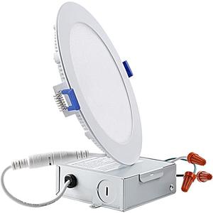 TORCHSTAR Basic Series 6 -Pack 6 Inch Ultra-Thin LED Recessed Lighting with Junction Box, CRI90, Aluminum, 5000K Daylight, 5%-100% Dimmable Slim Recessed Downlight, 12W 1100LM, ETL and Energy Star