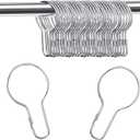 Queekay 100 Pieces Metal Shower Curtain Hooks Hanging Clips Metal Practical Shower Curtain Rings Hangers for Bathroom Bedroom Kitchen Home Applications(Silver)