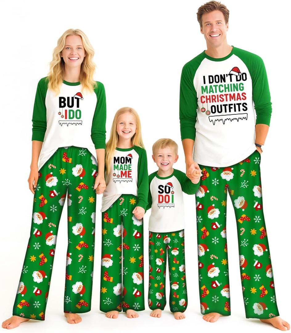 Matching Christmas Pajamas for Family Sets Holiday Jammies Sleepwear Christmas Pjs for Women Men Couples (White)