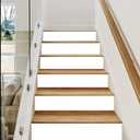 14 Stripes Self-Adhesive Stair Decals, 39.37"x7.09" Peel andStick Vinyl Stair Risers Stickers for Steps, DlY Home Decorations-Pattern White