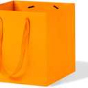 LFCXHTY Orange Square Gift Bags Small Square Paper Bag with Handles for Party Favor, Birthday Gift Bags (8 x 8 x 8 in, 20 CT)