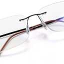 YIMI Rimless Progressive Multifocus Reading Glasses Blue Light Blocking No Line Multifocal Computer Readers for Women Men (Brown)