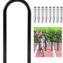 2-3 Bike Capacity U Bike Rack Commercial Bicycle Rack 33" L Heavy Duty Galvanized Steel Bicycle Organizer Ground Parking Stand for Outdoor Garages Streets Yards Parks Schools Sidewalks