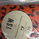 YSW Women's Baggy Barrel Jeans Casual Boyfriend Mid Rise Leopard Printed Wide Leg Denim Ankle Pants Orange XS