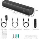 2.1 Sound Bars for TV, Built-in Subwoofer, 6 Levels Voice Enhancement, 16 Inches TV Soundbar Speakers with Bluetooth 5.3/Optical/AUX/USB Connection, Wall Mount, 3 EQ Modes, S100