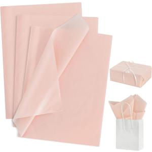 BEISHIDA 100 Sheets Grey Pink Tissue Paper Bulk, Wrapping Tissue Paper for Gift Bags, 14 x 20 Inch Gift Wrap for Valentine Birthday Wedding Graduation DIY Crafts Holiday Flowers