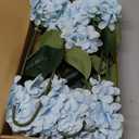 6 PCS Artificial Hydrangea Flowers, Faux Silk Hydrangea with Long Stems, Home Wedding Decor, Table Centerpieces, Party Decorations(Light Blue)