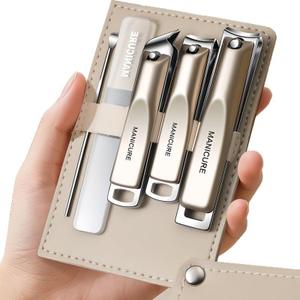 2 x NOVANO 5 pcs Nail Clippers Set Stainless Steel Nail Clippers, Ultra Sharp Sturdy Fingernail and Toenail Clipper Cutters, Slanted Blade Ingrown Toenail Clippers for Thick Toenails