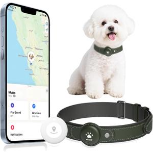 GPS Tracker for Dogs, 2 in 1 Smart Pet Collar (Only iOS), No Monthly Fee Waterproof Dog Collar with Real-time Tracking, Anti-Lost, 365-Day Long Battery GPS Tracker for All Sized Dogs(Locator Included)
