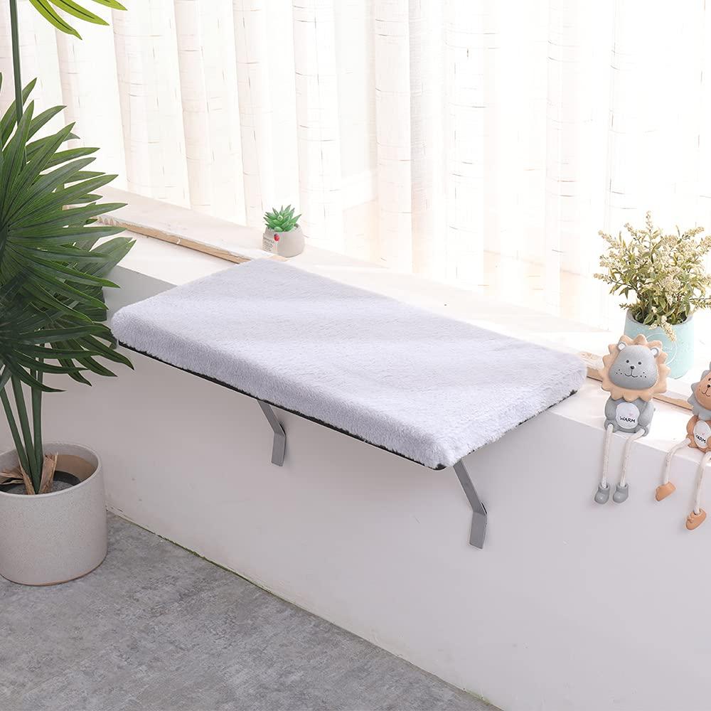 VIPACE Cat Window Perch, Hammock Seat for Indoor Cats, Pet Cat Bed Shelf for Window Sill (Grey)