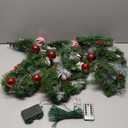 Remote Control - 24 Inch Prelit Christmas Wreath for Front Door, Real Touch Christmas Wreath with Lights, Dual Color, Nowy Pine Branch Pinecone Berry Cluster Balls for Door Windows Wall Outdoor Decor