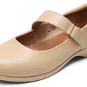 DREAM PAIRS Womens Ballet Mary Jane Flats, Comfortable Business Office Dress Shoes for Women Dressy and Work with Ankle Strap (8.5, Nude)