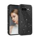 NECTNALLO for Google Pixel 9a Case Glitter for Girls Girly Women Cute Bling Sparkly Sparkle Shiny Neon Bright Color Soft Slim Protective Phone Case for Google Pixel 9a, Black