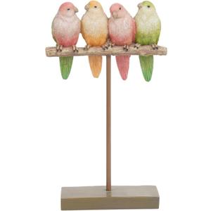 Braxio Bird Figurines Home Decor  Resin Tabletop Pink Bird Decor for Shelf Bookcase Dresser Modern Farmhouse Decorative Accent for Living Room Bedroom Office Gift