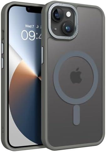 BENTOBEN Magnetic for iPhone 15 Plus Case & iPhone 14 Plus Case [Compatible with Magsafe] Translucent Matte Phone Case iPhone 13/14 Slim Shockproof Women Men Protective Cover for iPhone 13/14 6.1", Grey