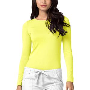 Adar Underscrubs for Women - Long Sleeve Underscrub Comfort Tee (3X-Large, Citron)