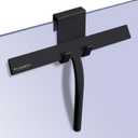 Silicone Rubber Blade & Hook Shower Window Squeegee 11" in Width Silicone Car Squeegee Bathroom Squeegee for Shower Squeegee for Shower Doors Car Window (Black)