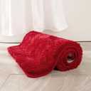 MIULEE Red Bathroom Rugs, Soft Large Absorbent Microfiber Bath Rugs Non Slip Quick Dry Fluffy Bath Mats for Bathroom Floor Tub Showers, Machine Washable, 24x36 Inch