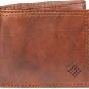 Columbia Men's Everyday Bifold Wallet-Multiple Card Slots, Id Window (Light Brown)