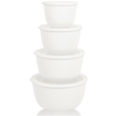 BoxedHome Mixing Bowls with Lids Set, 4 Packs BPA-Free Plastic Prep Bowls for Kitchen, Dishwasher & Microwave Safe, Large Capacity, Beige