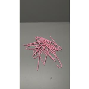 Hicarer 25 Pieces Christmas Plastic Candy Cane 5.9 Inch Christmas Tree Hanging Ornament Decoration Twisted Tree Candy Cane Ornament for Xmas Holiday Party Favor (Pink and White)