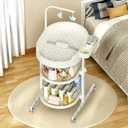 Diaper Changing Station, Portable Changing Table for Baby, Diaper Changing Table with Storage Drawers, Waterproof Baby Changing Station with Wheels and Adjustable Height for Newborn Infant (White)