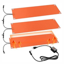 Timgle 3 Pcs Snow Melting Walkway Mat, 10 x 30 Non Slip Rubber Heated Mat with Power Cord, 2 in/h Speed Snow and Ice Heated Pad for Winter Outdoor Stair Step Doorway Walkway Driveway (Orange)