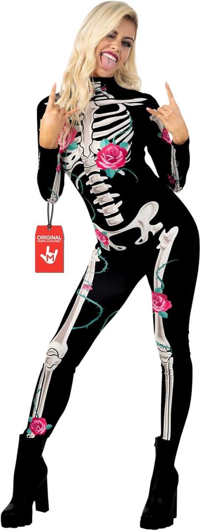 Morph, Skeleton Bodysuit Women Adult Skeleton Costume Women Halloween Skeleton Costumes For Women (Medium)