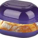 Enameled Cast Iron Sourdough Bread Oven, Dutch Oven, Loaf Cast Iron Bread Pan for Homemade Bread Baking, Meatloaf Pan with Lid, 7QT, Purple