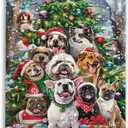 1000 Pieces Jigsaw Puzzle 29.519.7 inch - Dogs Christmas Party, Colorful Design, Parent-Child Home Leisure Game