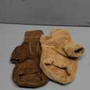 Idepet Fleece Dog Sweater 2 Pack, Winter Pet Clothes Turtleneck Sweatshirt with Leash Ring, Stretchy Small Dog & Cat Coat with Pocket (Khaki+Brown, X-Small)