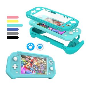 Protective Case for Nintendo Switch Lite, with Detachable TPU+Built-in PC Screen Protector & 2 x Thumb Grip Caps (for Nintendo Switch lite, Blue)