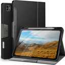Antbox for iPad Pro 13 Inch Case M5 2025/M4 2024, Built-in Pencil Holder, Supports Pencil Pro/(USB-C), Auto Sleep/Wake, PU Leather (Black)