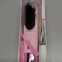 Go Brush Pro for Short Hair Hair Straightener Brush Cordless & Portable with 300M Negative Ions, 4 Temps Fast Heating, Game Day Ready Styling Tool for Watch Parties, Travel & Daily Use Nude Pink