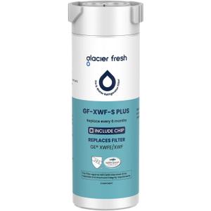 GLACIER FRESH Water Filter Compatible with XWFE (Built-in CHIP), Replacement for GE XWFE, XWF Refrigerator Water Filter NSF/ANSI 53 Certification Pack of 1