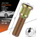 1/2" 20 Wheel Studs and Lug Nuts Kit OEM#007-122-00,5-Pack Trailer Wheel Studs & 1/2-20 Lug Nuts Replacement,High-Strength Tire Stud Car Accessories for Trailer Wheels Hub