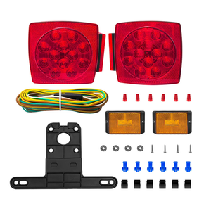 fouwick LED trailer lights Kit, 12V Submersible Tail Marker Lights Wiring Lamp Harness for Boat Car Truck RV Utility snowmobile turn signal license plate stop reverse Trailer Accessories