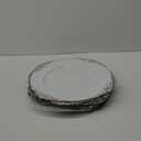 12 Pack White Charger Plates with Gold Rim, 13" Plastic Round Dinner Charger Dessert Plates Vintage Charger Serving Plates for Catering, Wedding, Tabletop Decor(Gold Floral Trim)