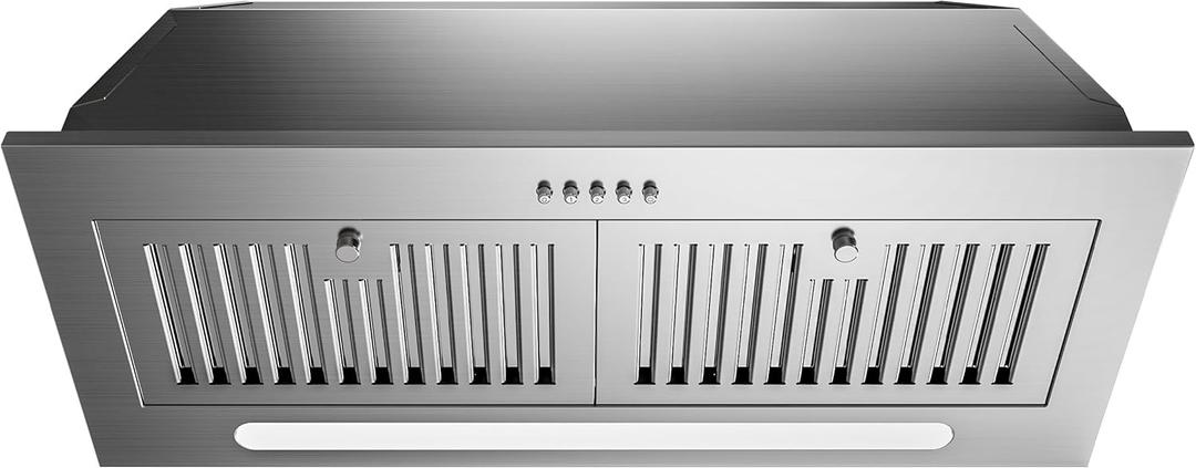 FIREGAS Range Hood Insert 30 inch, 600 CFM Ducted/Ductless Convertible Kitchen Hood with LED Light, Built-in Vent Hood with 3 Speed Exhaust Fan, Baffle Filters, Stove Hood with Carbon Filters