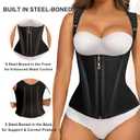 SHAPERX Waist Trainer Corset for Women Tummy Control Sport Girdle Hourglass Waist Cincher Body Shaper with Steel Boned (Black, M)