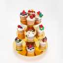 YLDW Cupcake Stand, 3-Tier Cupcake Stand Display, Cardboard Cup Cake Tower Stand, Disposable Dessert Stand for Birthday Tea Party Baby Shower Treat Decorations, Mirror Gold