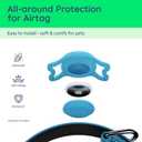 Airtag Dog Collar, Reflective Ultra-Durable Nylon Padded with QR Code Buckle & IP68 Waterproof Air Tag Holder Compatible for Apple AirTag, Comfortable for Small Medium Large Dogs (Blue, XS)