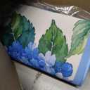 WHCHJ Blue Hydrangea Floral Lemon Mahjong Mat 31.5 x 31.5in