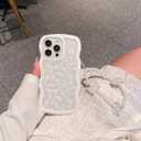 Dyale Compatible for iPhone 14 Case for Women Girls,Cute Curly Wave Wavy Frame Shape Shockproof Soft TPU 2 in 1 with Bow Bracelet Flower Floral Phone Cove for Women Girl