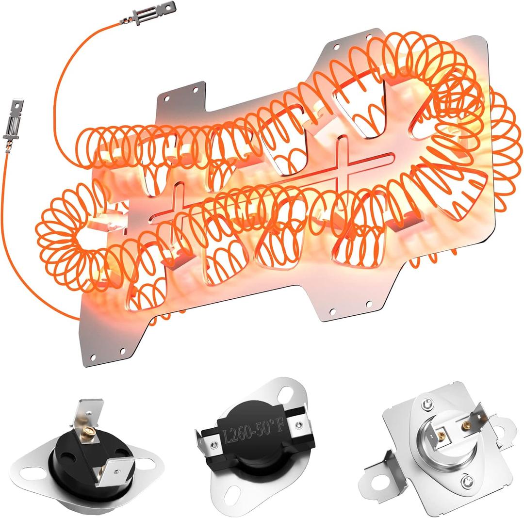 Dryer Heating Element（DC47-00019A）for Samsung, Thermal Fuse（ DC96-00887A and DC47-00016A), Thermostat （DC47-00018A ）Dryer Repair Kit Replacement, Figure 6 is the Compatible Model